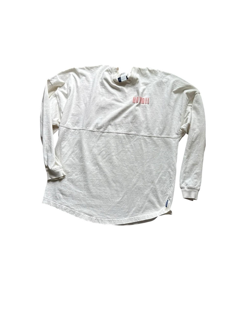 Spirit Jersey Ivory 'Hawaii' Aloha Graphic Long Sleeve Tee